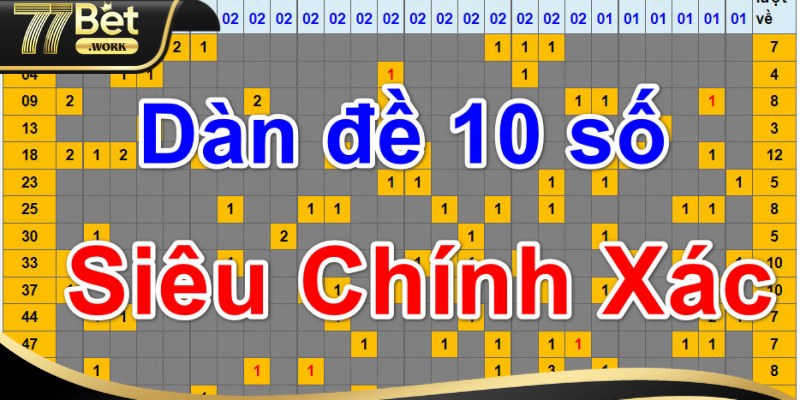 Bật mí soi cầu dàn đề 10 số khung 3 ngày tại 77Bet